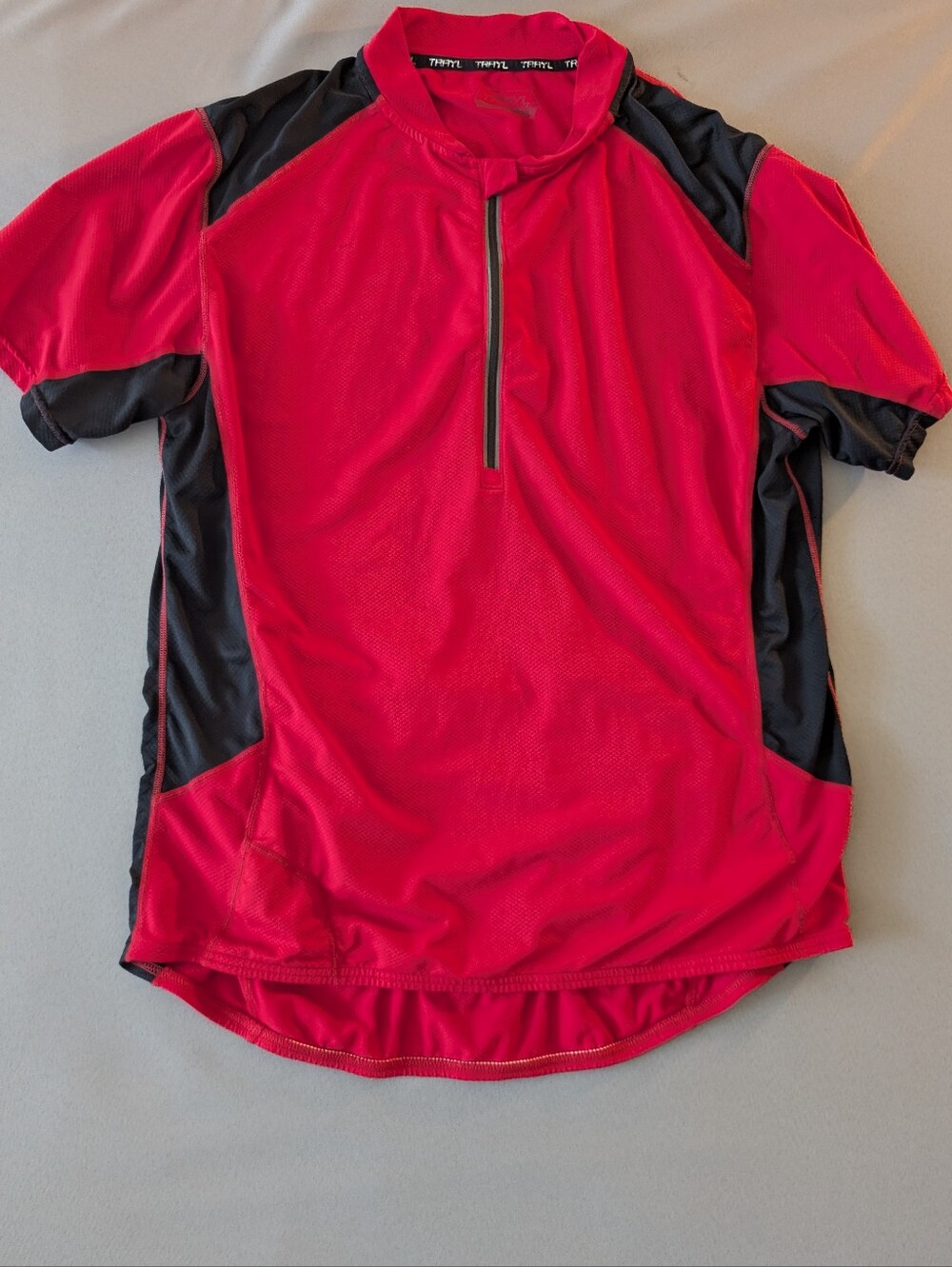 Men's Red and Black Cycling Jersey - Breathable Half-Zip
